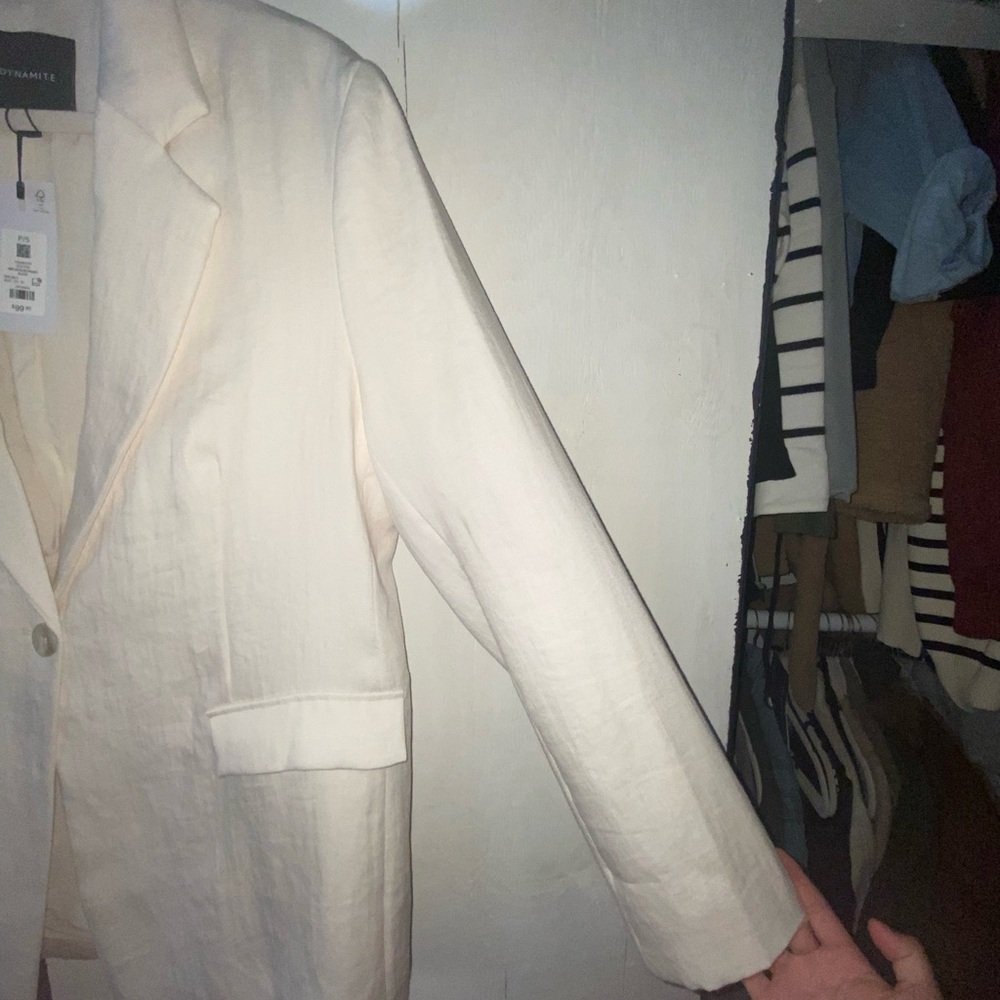 Dynamite Off-White Single-Button Notch Lapel Blaz… - image 8